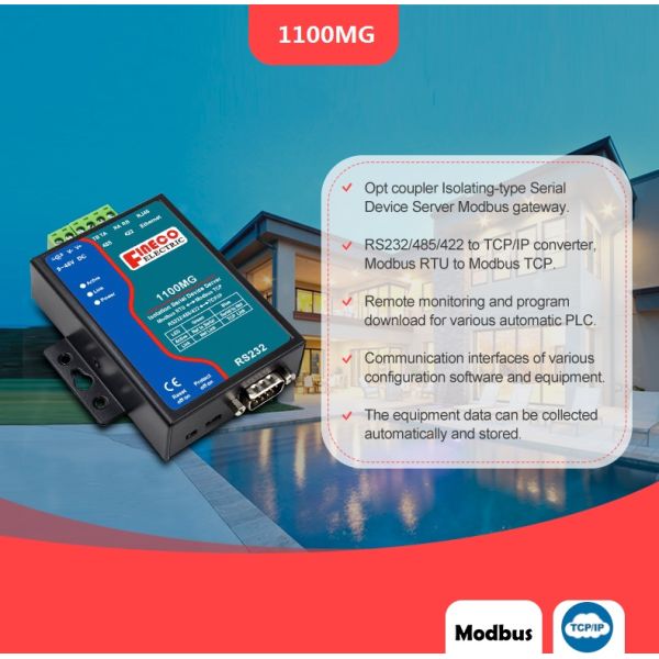 Conversão Tipo1 Ethernet para RS 485 Comunicação com Ethernet RS485 Converter