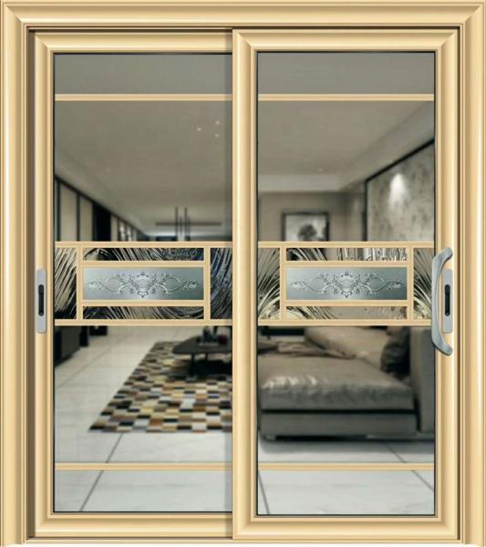 Interior Soundproof Aluminium Framed Glass Kitchen Doors 2.0mm