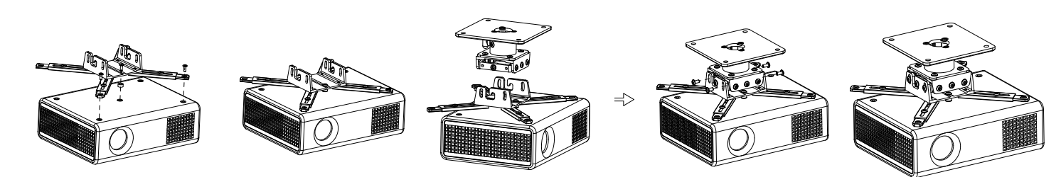Rotation 360 Degree Projector Ceiling Mount Horizontal Bracket