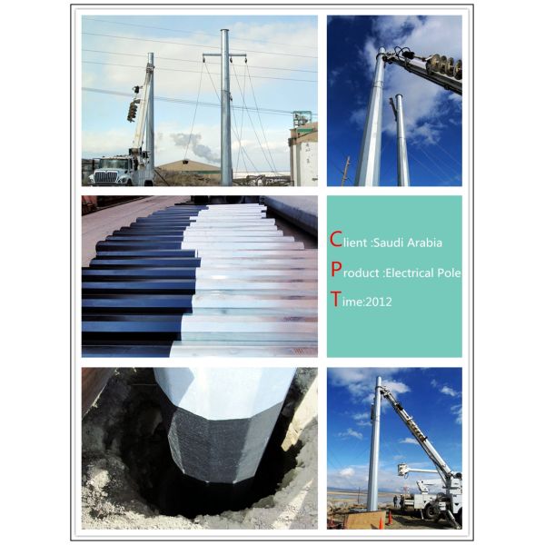 Customized 50FT Electrical Power Galvanized Steel Pole for 110kv transmission