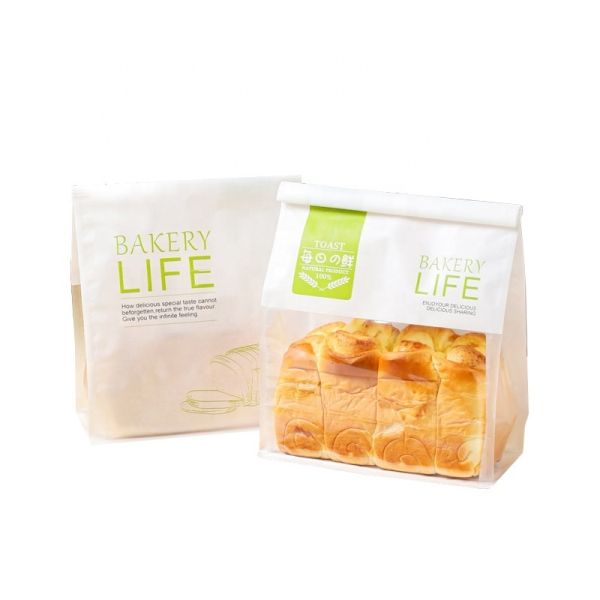 Customized Thickness Biodegradable Kraft Paper Zipper Tape Bags Oil Proof Self Sealing Window Opening Bread Fruit Snack Packaging