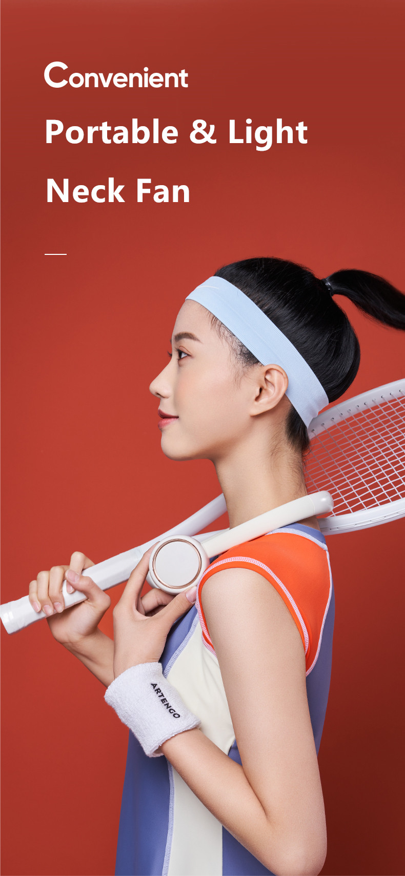 Factory Direct Neck Fan ODM/OEM Available 3-Speed Quiet Portable Personal Fan USB Rechargeable Adjustable Angle