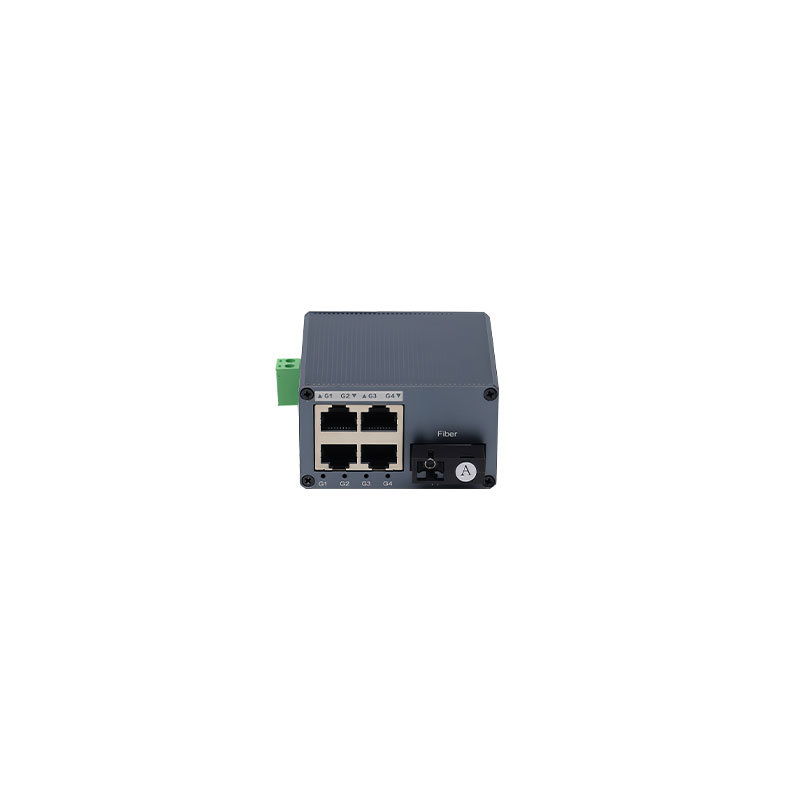 Industrial Mini Gigabit Fiber Ethernet Switch 1 Fiber 4 RJ45 Ports 1000Mbps