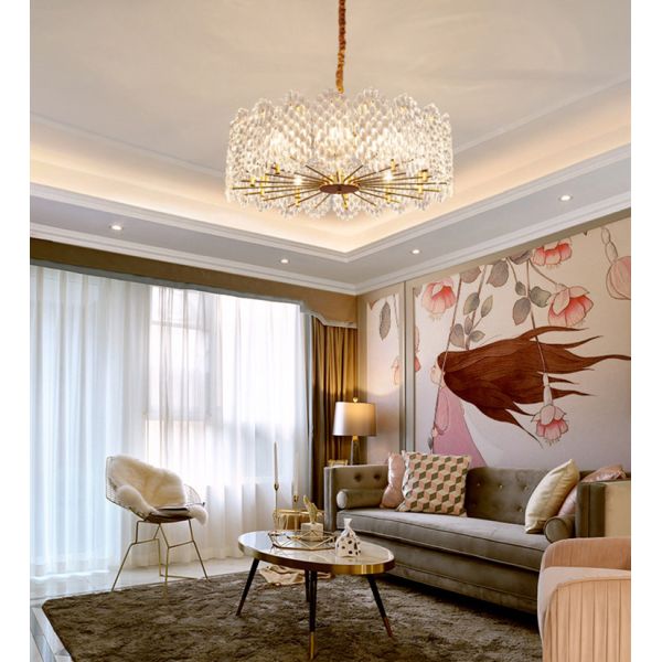 90V JYL-DF-9009 Dia 80cm Postmodern Luxury Crystal Pendant Lamp