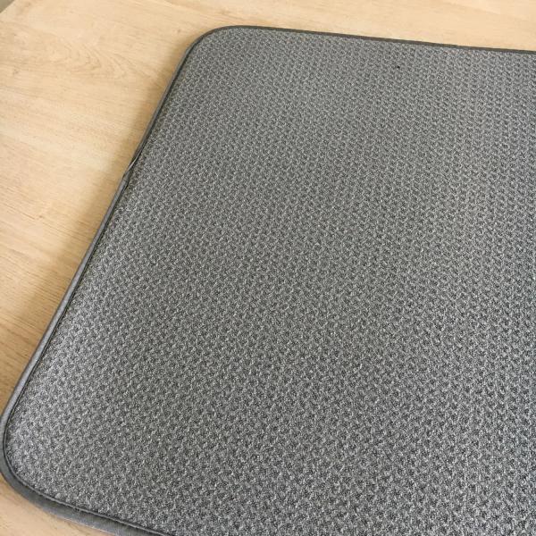 Sinlge packed 1pc Microfiber  printeted water absorb dish mat kitchen water pad with grid patten