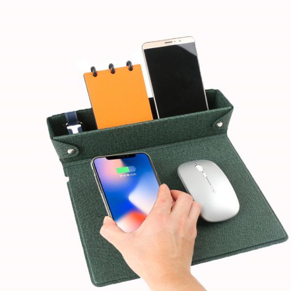 Pliage multifonctionnel en cuir de remplissage sans fil magnétique de protection