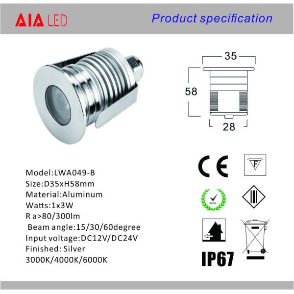 IP67 rainproof aluminum+stainless steel LED underground lamps&LED Stair lamp& outside led step spot light