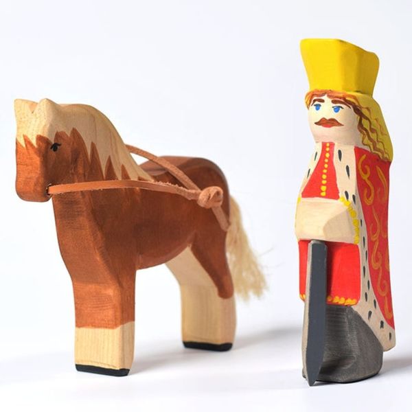 Ashtree Pine Carved Wooden Fox Toy Wooden Educational Toys For 1 Year Old