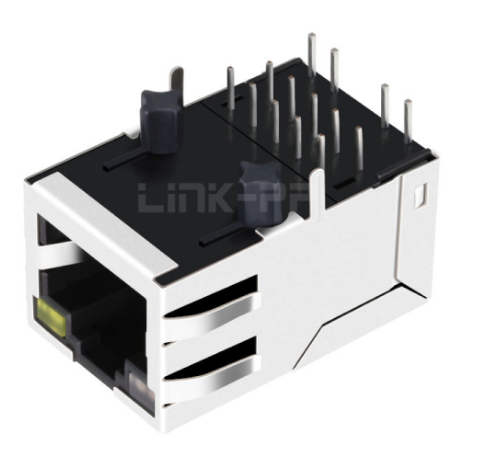 RTA-164AAK1A 10/100/1000 Base-T Magnetic RJ45 Jack With LED Tab Up