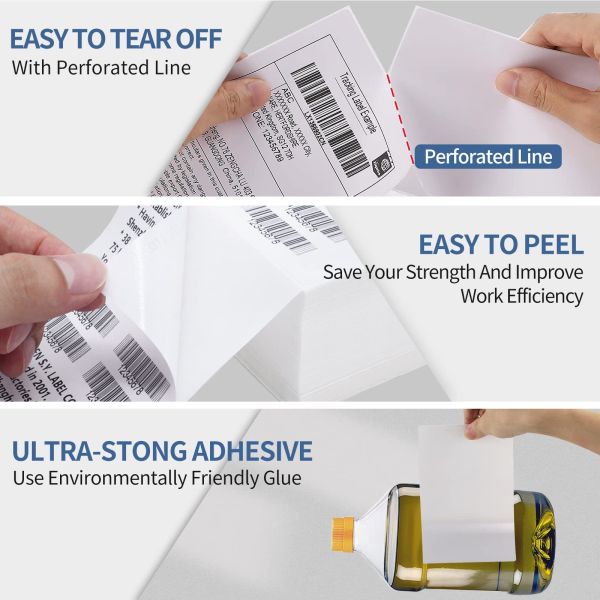 Waterproof Thermal Shipping Labels 100x150mm White Direct Thermal Stickers