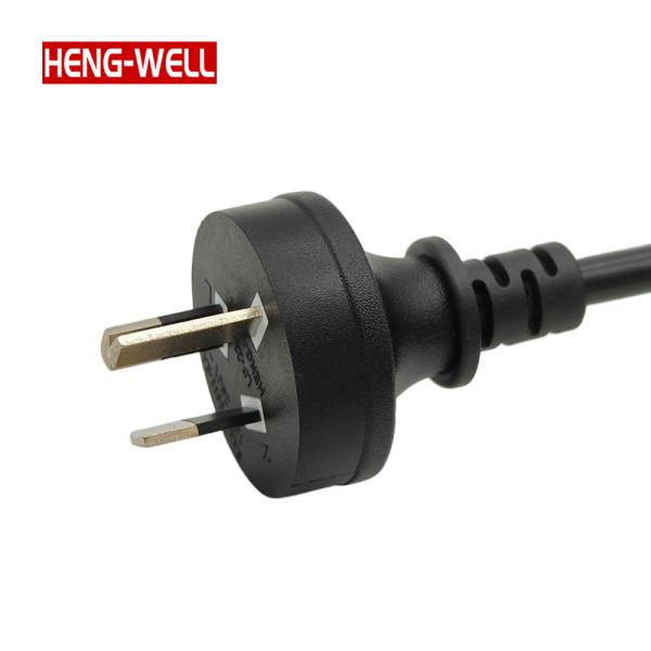 Cordon d'alimentation à 3 broches certifié SAA 10A 250V avec prise Au pour PC/ordinateur/ordinateur portable C13/C5 3 broches pour appareil électroménager Cordon d'alimentation en courant continu à courant alternatif pratique et durable avec prise SAA