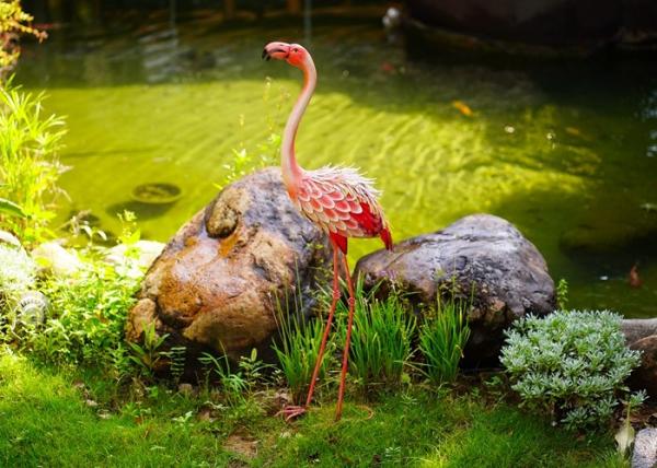 Jarda exterior Art Metal do flamingo do ornamento cor-de-rosa criativo do jardim do flamingo do metal