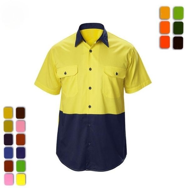 Short Sleeve High Visibility Work Shirts OEM Hi Vis Polo Shirts