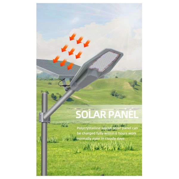 Толстые алюминиевые уличные светы 200 ватт солнечные порученные, солнечный приведенный в действие уличный фонарь IP65 делают водостойким