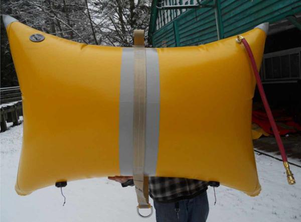 Saco de elevação de ar subaquático em forma de almofada para busca e salvamento submarino