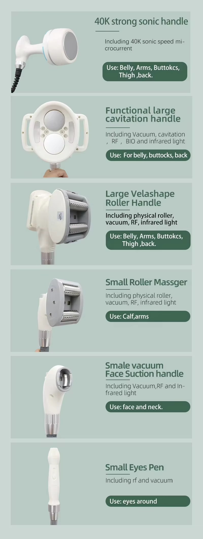 Non Invasive 360 Roller Body Contouring  RF Vacuum 40K Cavitation Velashaping Slimming Machine
