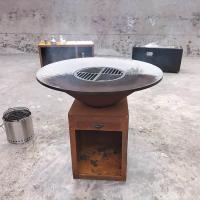 Grill de aço corten vermelho enferrujado Grill de madeira 1000mm queimador de madeira Grill de fogão e grelha