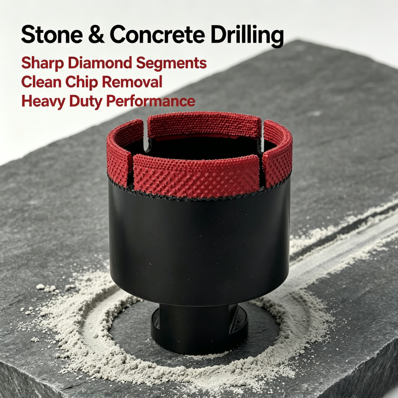 Diamond Height 10mm Or Customized Ordered Vacuum Brazed Diamond Core Drill Bit Diamond Length 60mm Engineered For And Accurate Drilling