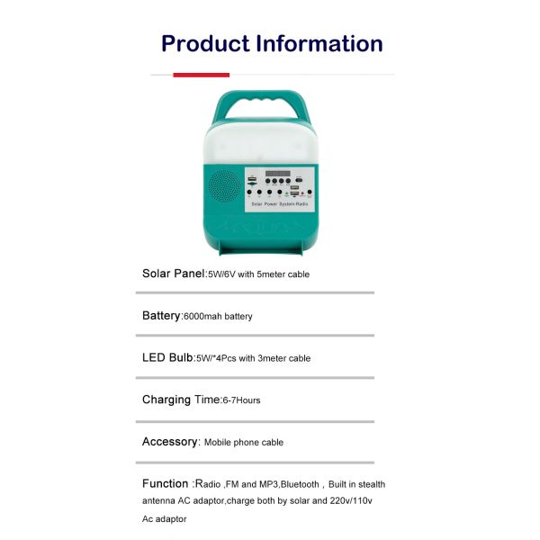 генератор портативной силы 5W 6V солнечный домашний с энергетическими системами
