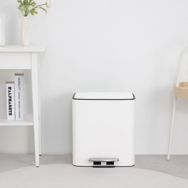 11.5L*2 Recycle Trash Bin With Foot Pedal , Home Kitchen Step Open Trash Can