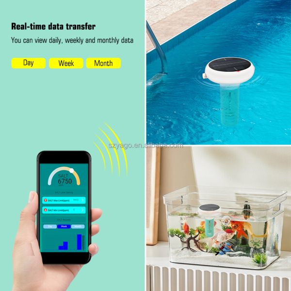 WiFi 7 in 1 Solar Energy Water Quality Monitor IP67 Waterproof Digital pH Meter for Swimming Pool