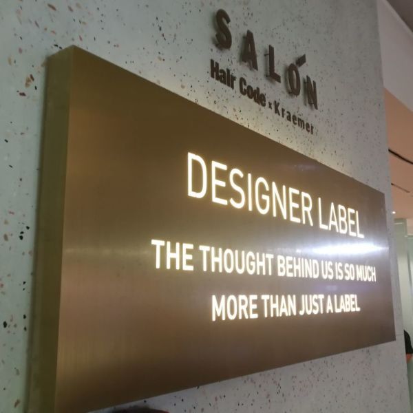 Storefront Wall Mounted Outdoor LED Light Box Hollow Out Stainless Steel Brushed