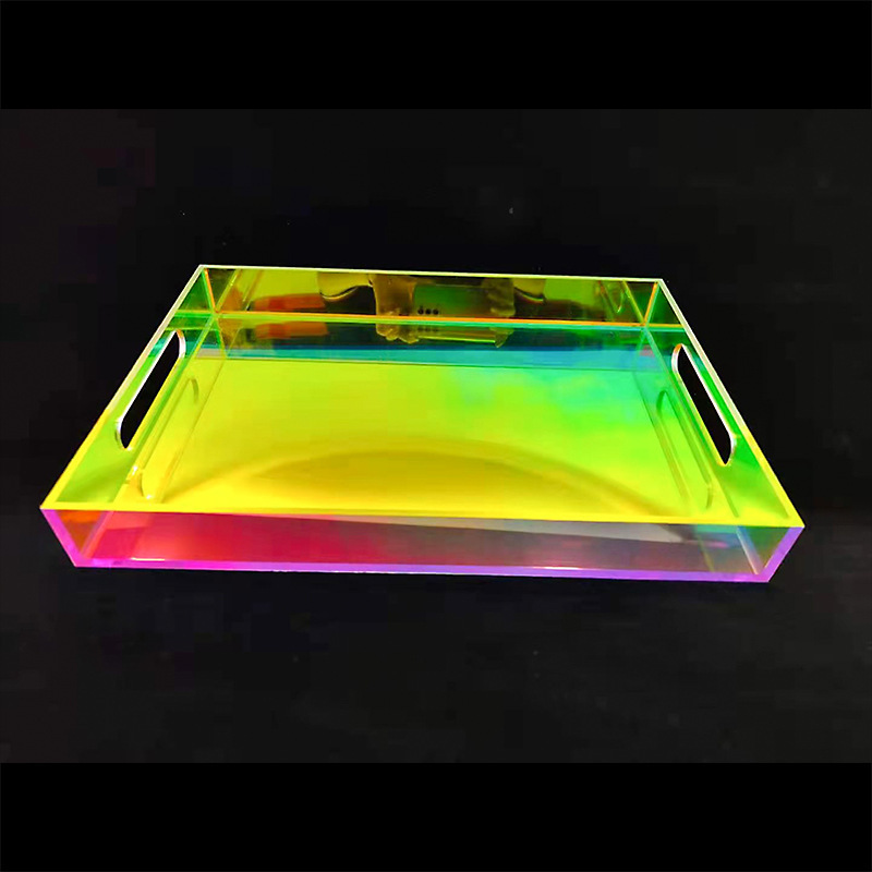 Customizable Acrylic Display Tray Colorful Plastic Storage Organizer for Fruits Chocolates Spices Kitchen Bedroom