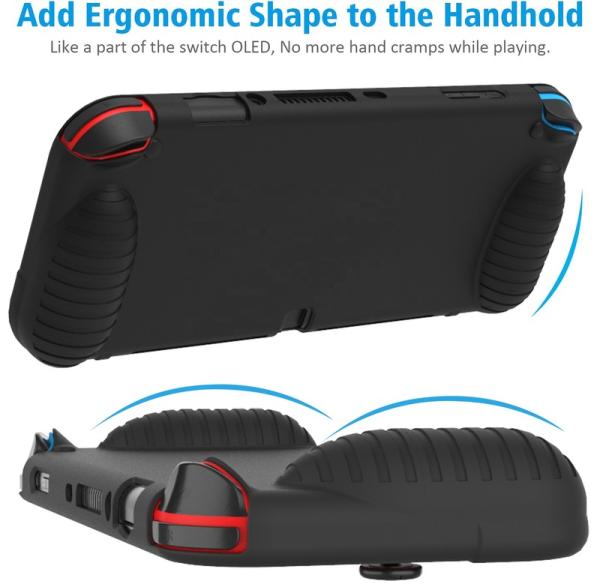Protective HOXC Nintendo Switch OLED Silicone Protective Case, Ergonomic Grip Grip Silicone Cover for Nintendo Switch OLED Console