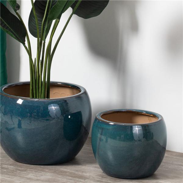 New Design Modern Home Balcony Succulent Cactus Pot Garden Indoor Outdoor Round Ceramic Flower Pant Pots