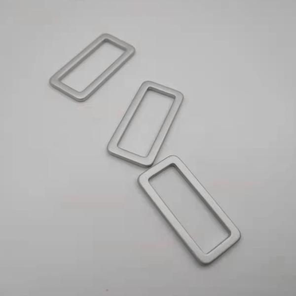 Rectangle 18.5mm Plastic Tri Glide Buckle D Ring Loops For Webbing Strap