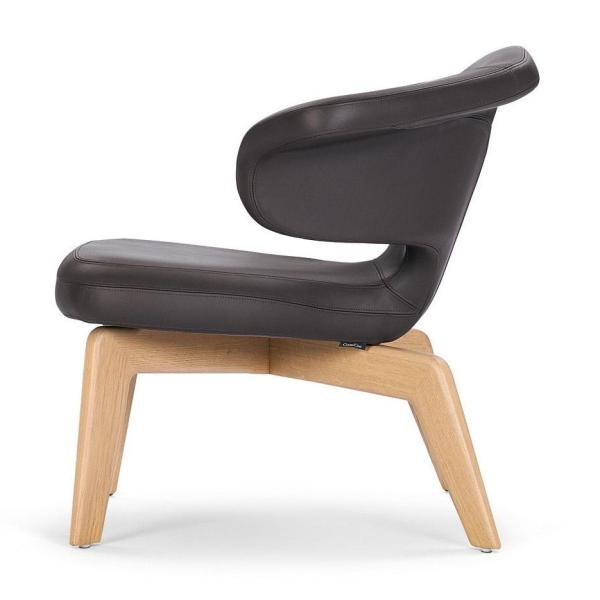 Beech Wood Frame Single Pu Leather Leisure Chair , Munich Chair With Backrest