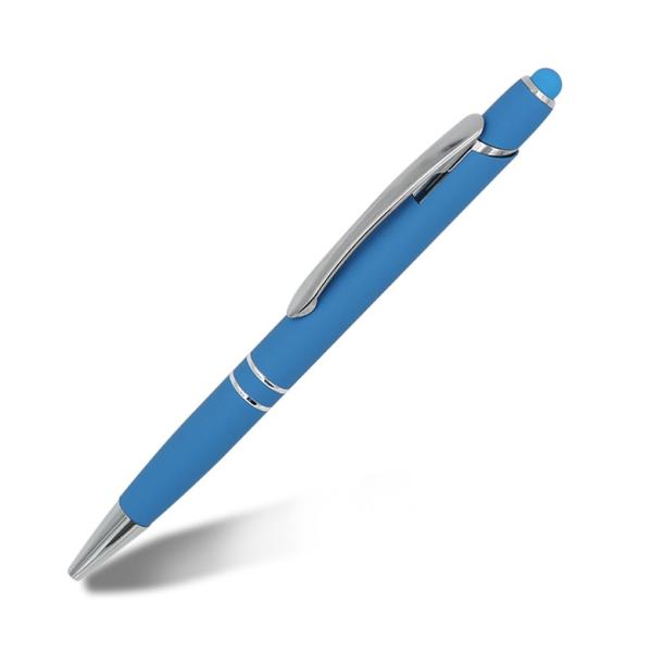 Custom Logo Metal Touch Screen Ballpoint Pen Soft Rubber Surface Smooth Writing Ball Pen