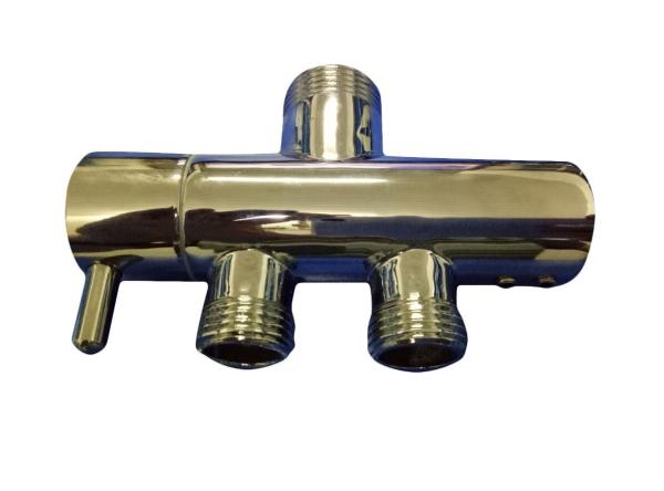 1/2”x1/2x3/4 Three Way Chrome-Plated Shower Faucet Diverter ,Commercial Plumbing Products