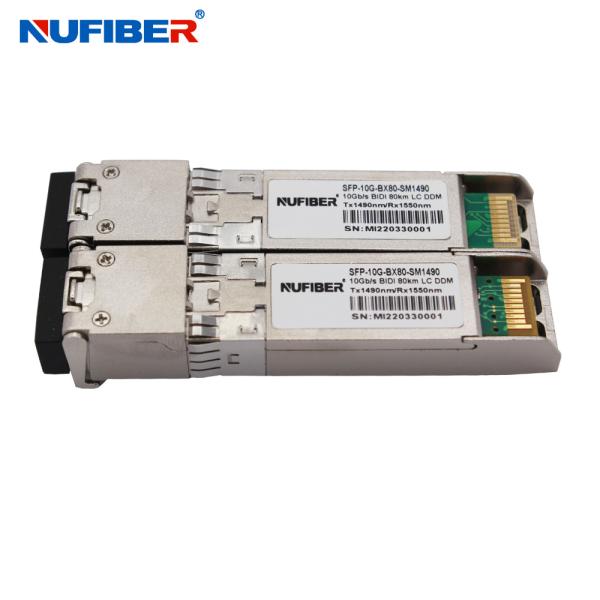 10G SFP+ WDM Transceiver 1490/1550nm 80km 10G BIDI Simplex SM 80km LC DOM compatible with Huawei Brand