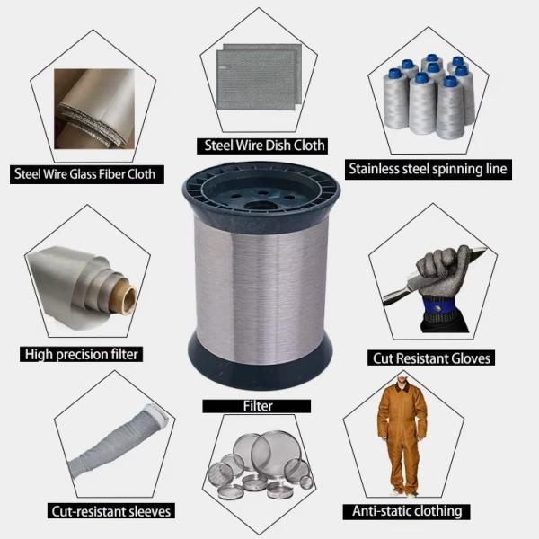 K80 Spool Soft Annealed Stainless Steel Wire For Cut Resistant Gloves