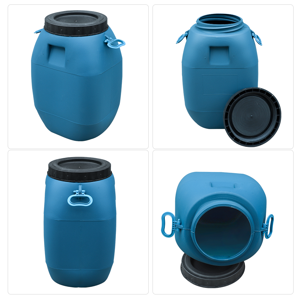 HDPE 100%  60L Blue HDPE Plastic Container Drum With Lid
