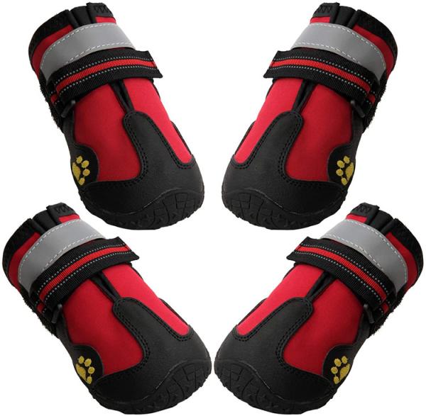Opp Bag Dog Walking Boots For Dogs With Reflective Strips Rugged Anti Slip Sole