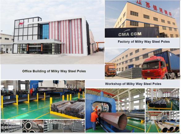 25 порошок multisided метрами покрыл высокий полюс рангоута с 6*1000 ваттом HPS