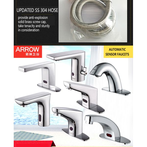 ARROW Brand Electric Automatic Infrared Sensor Faucet with Ceramic Valve Core and Single Hole Mount for Kitchen