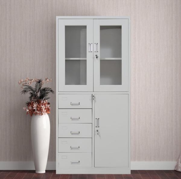 Large Capacity Steel File Cabinet With Lock , Fiber Glass Door 5 Drawer Metal Filing Cabinet