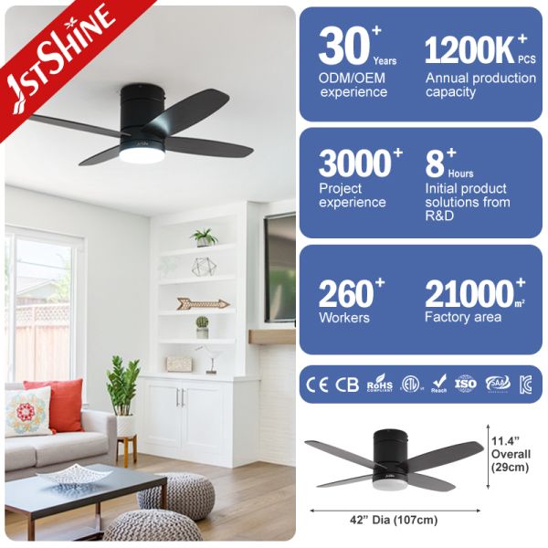 52 Inches Ceiling Fan Light with DC Motor and MDF Blades for Indoor Living Room