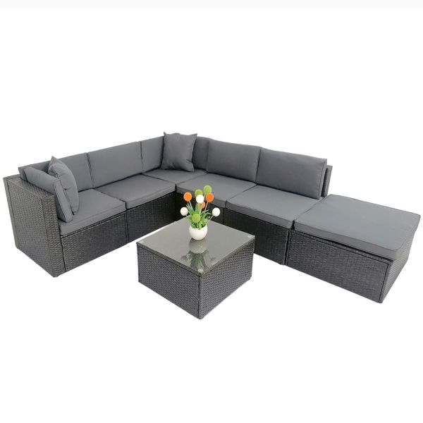 Outdoor Furniture Modern Garden Set Luxury Commercial  Wicker Sectional Patio Leisure Sofas
