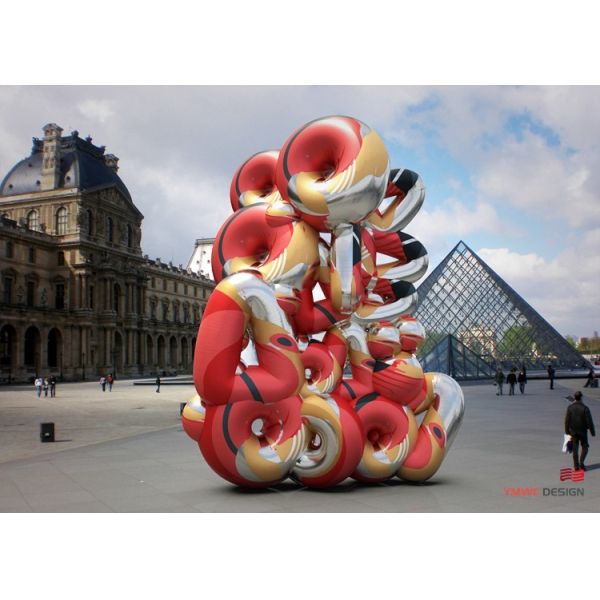 Custom Printing SCULPTURE Abstract Intertwining Metal Sculpture with Complex Structure