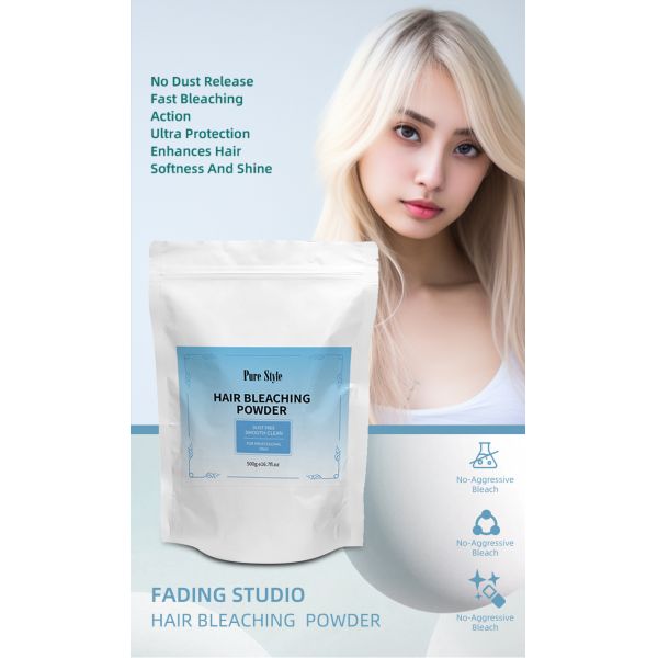 Poudre Décolorante Bleue pour Cheveux Salon Douce Non Irritante Sans Poussière 500g