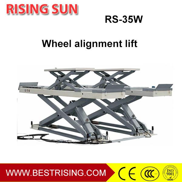 Full rise in ground four wheel used scissor alignment lift for garage
