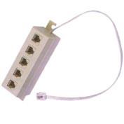 RJ11 Socket 5 Outlet Telephone Accessories , Modular Phone Jack Adapter