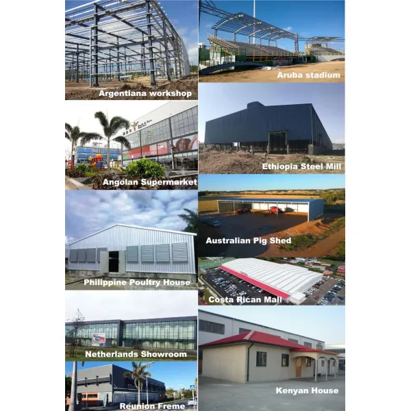 Wanhui Phase II Bâtiments préfabriqués en métal à structure en acier, multifonctionnels, commerciaux, beaux et bon marché