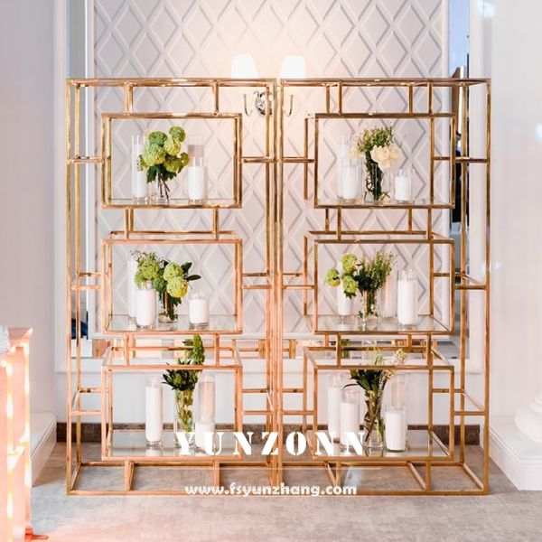Stainless Steel Wedding Shelf Home Furniture Wine Display Rack for Interior Design for Rent or Hire