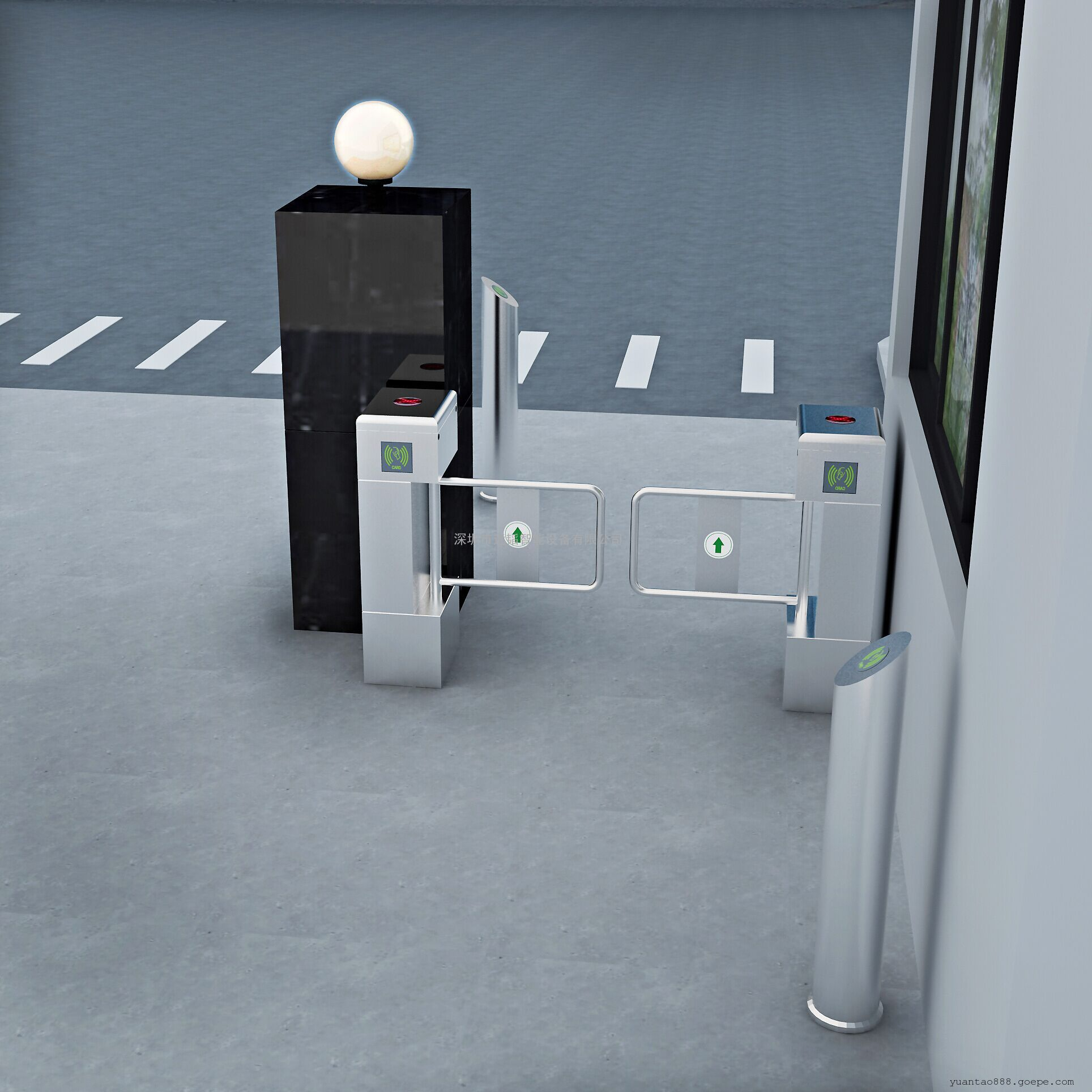 Ворота барьера качания AG-PX78453302-B вертикальные, прочный на открытом воздухе турникет барьера качания