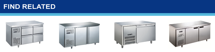 Commercial Kitchen Stainless Steel Table Top Freezer Refrigerator 2-Door Trayunder Counter Refrigerator Freezer